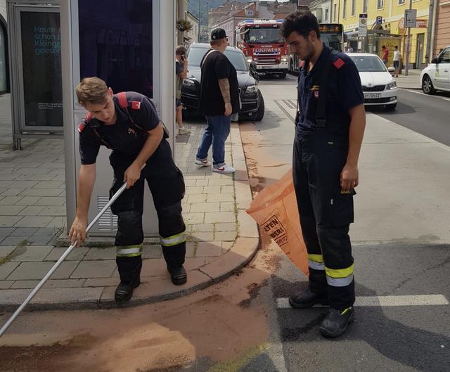 Die Feuerwehr band ausgetretene Betriebsmittel. | Foto: FF Klosterneuburg