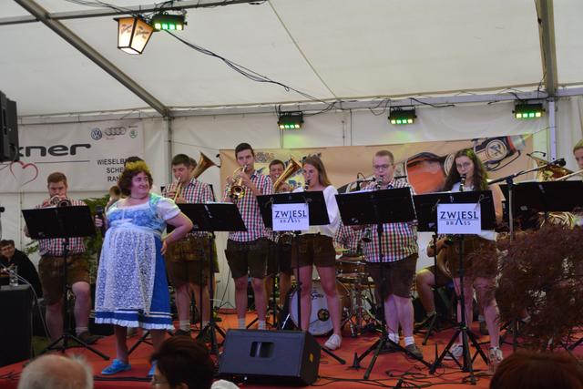 Die Gstanzl-Sängerin Renate Maier aus Bayern sorgte beim Festival "Volxmusik im Dorf" mit der Blindenmoakta Hofmusi für Begeisterungsstürme. | Foto: Roland Mayr