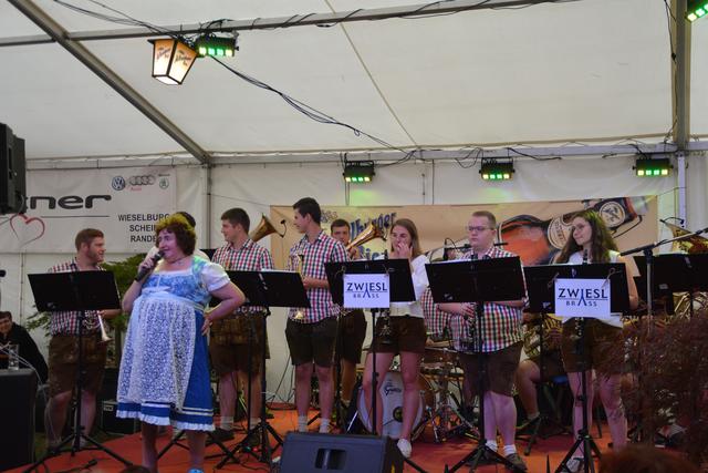 Die Gstanzl-Sängerin Renate Maier aus Bayern sorgte beim Festival "Volxmusik im Dorf" mit der Blindenmoakta Hofmusi für Begeisterungsstürme. | Foto: Roland Mayr