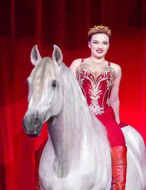 Sara Biasini-Berousek auf einem weißen Schimmel. | Foto: slawik.com