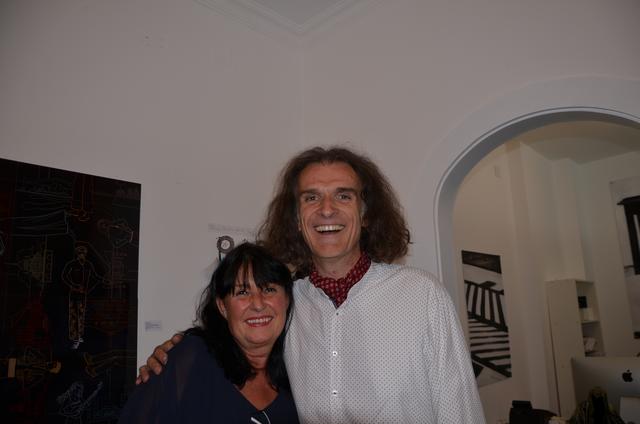 Galeristin Petra Weißenböck und Séverin Krön