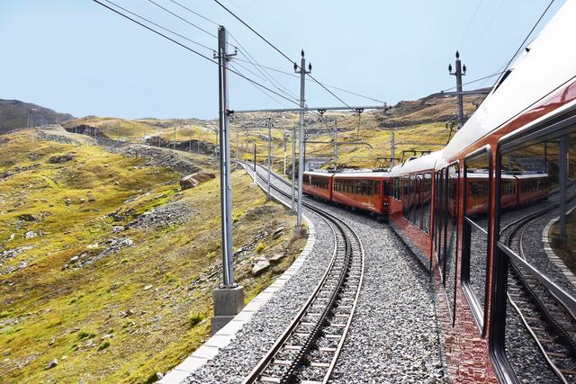 Von Zermatt mit der Gornergratbahn auf 3135m Höhe 
