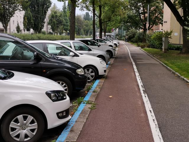 So sah der Radweg in der Linke Brückenstraße vor dem Aufstellen der Poller aus.