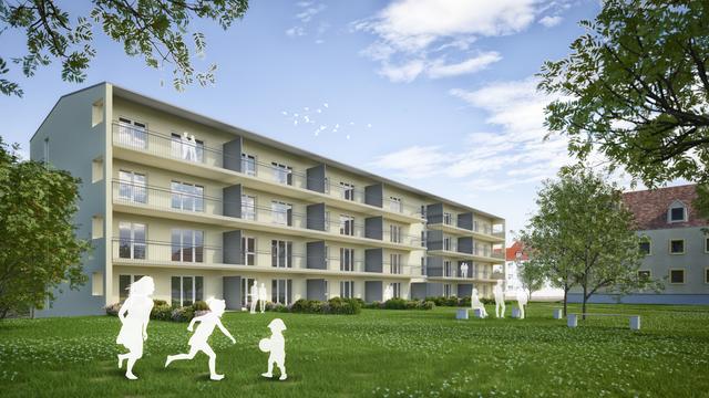 So soll es aussehen, wenn es fertig ist. In Hönigsberg entstehen auf einer Gesamtnutzfläche von 1.603 Quadratmetern 24 Wohnungen.