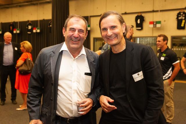 Sportlicher Austausch: B. Nemsic (l.), K. Schweighofer.