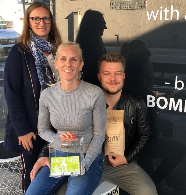 Melanie Hutter, Sara Bombek und Philipp Behrendt vom Café Bomba.
