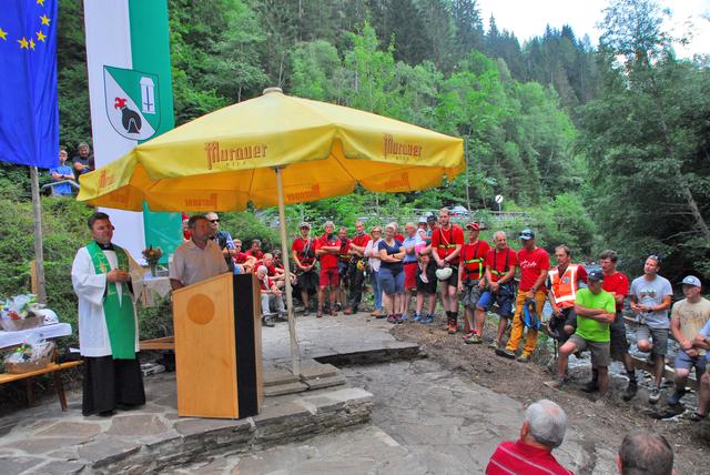 Bei der Eröffnung des Klettersteigs "Hoher Steg" in Predlitz.