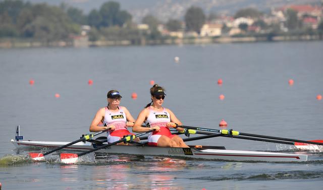 Chiara Halama und Johanna Kristof erruderten sich Rang 7 bei der U23 Europameisterschaft in Griechenland. | Foto: Ruderbild