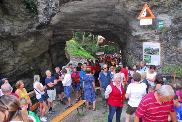 Bei der Eröffnung des Klettersteigs "Hoher Steg" in Predlitz.