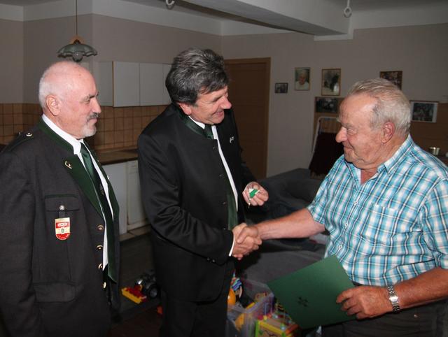 Auch in der Familie wurde groß gefeiert: August Adam, Franz Hopfgartner, Franz Steirer (v.l.)
