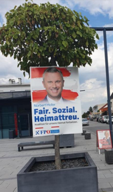 Norbert Hofer lacht nicht mehr von Bäumen in Ternitz. | Foto: FPÖ