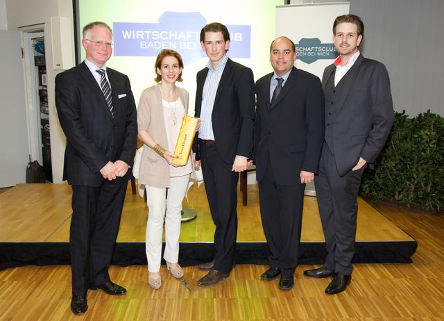 Im Jahr 2012 besuchte Sebastian Kurz, damals Staatssekretär, den Wirtschaftsclub Baden. Im Bild rechts Georg H. Jeitler, der bei dem Besuch auch dabei war.