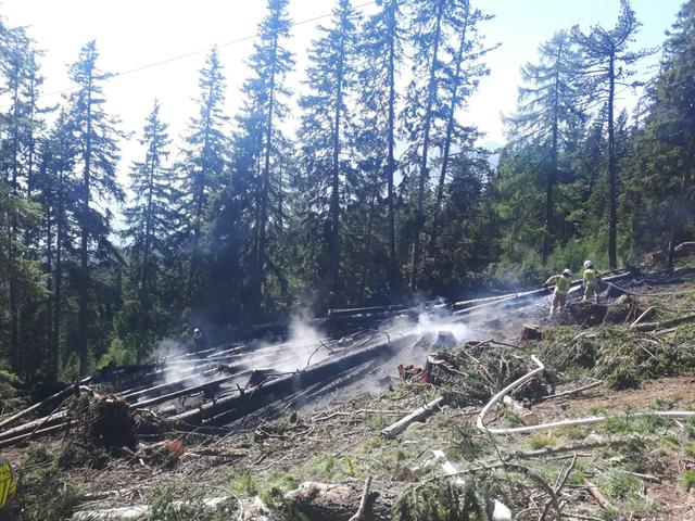 Die Feuerwehren aus Kaunerberg, Kauns und Landeck sowie die "Libelle Tirol" bekämpften einen Waldbrand in Kaunerberg.