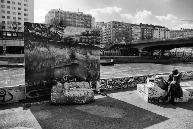 Donaukanal einst und jetzt: Die Vergangenheit und Gegenwart des Ortes auf einem Foto. | Foto: Peter Reichert