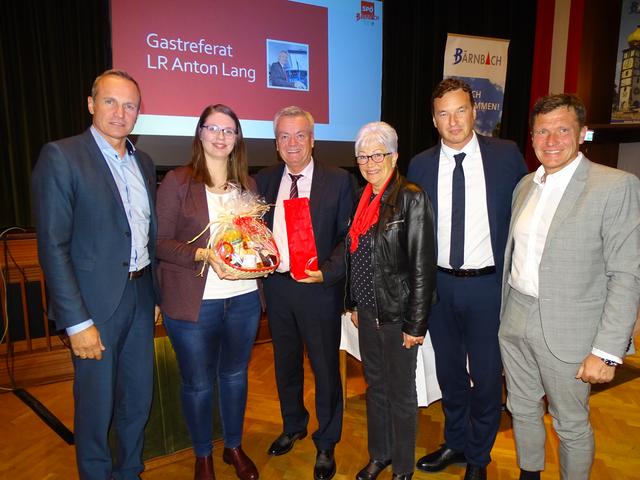 Josef Schüller, Christiane Wind, LR Anton Lang, Helene Maier, Jochen Bocksruker und Andreas Albrecher