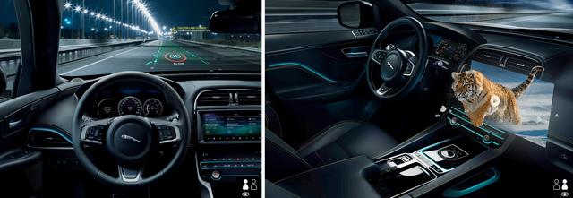Durch zukünftige 3D-Head-up-Displays von Jaguar Land Rover wird die Sicherheit im Straßenverkehr erhöht.