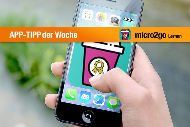 Unser App-Tipp der Woche micro2go bietet zu verschiedenen Themen gut aufbereiteten Lernstoff. | Foto: / Logo: M-Pulso GmbH 