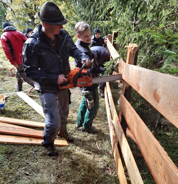 Zuerst musste der Alte Zaun abgetragen werden. | Foto: Landjugend Bezirk Pongau-Tennengau