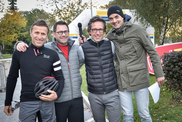 Josef Margreiter (Chef Tirol-Holding), Markus Kofler (GF TVB Alpbachtal Seenland), Karsten Migels (Radsport-Moderator) und Peter Gschwentner (Obmann Rad Treff Region 31).