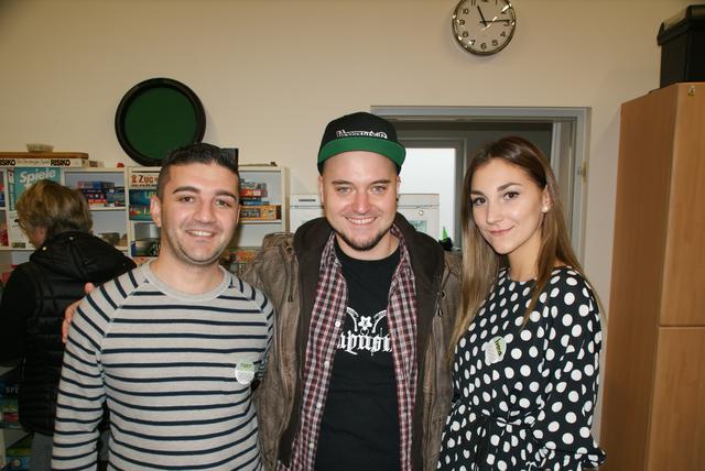 Nazir (Jugendzentrum Ozon), Bernhard Stegh (Jazzbrunch Veranstalter) und Ivona (Jugendzentrum Ozon)