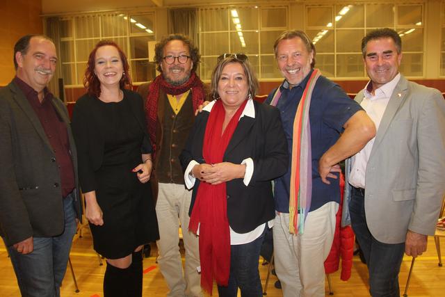Jimmy Schlager, Chris Heller und Veranstalter bei der Nacht der Armut