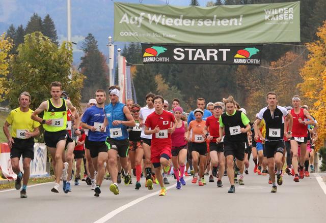 90 Läuferinnen und Läufer nahmen die 5225 Meter lange Strecke vom Feuerwehrhaus Going auf den Astberg in Angriff
