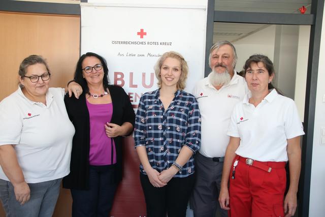 Engagiert für den Blutspendedienst: Monika Brumüller, Irene Galle, Marianna Faltejsek, Karl Mittermayer und Martina Weißinger