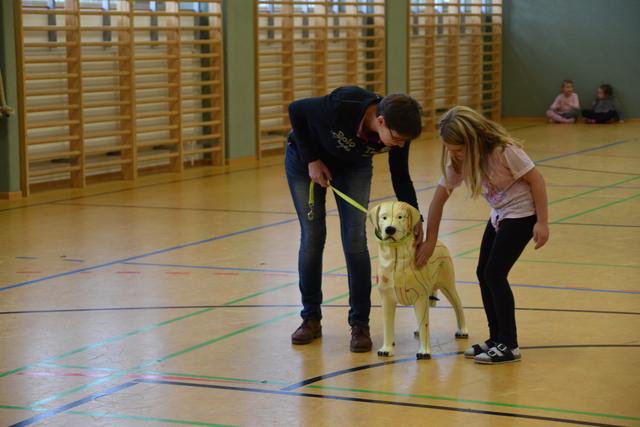 Beim Workshop lernten die Kinder auch an Modellhunden, wo sich die Vierbeiner am liebsten Streicheln lassen