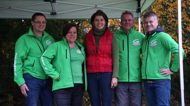 Christoph Strickner, Kerstin Schneiderbauer, Elisabeth Götze, Roland Frey, Michael Schinwald auf dem Herbstfest