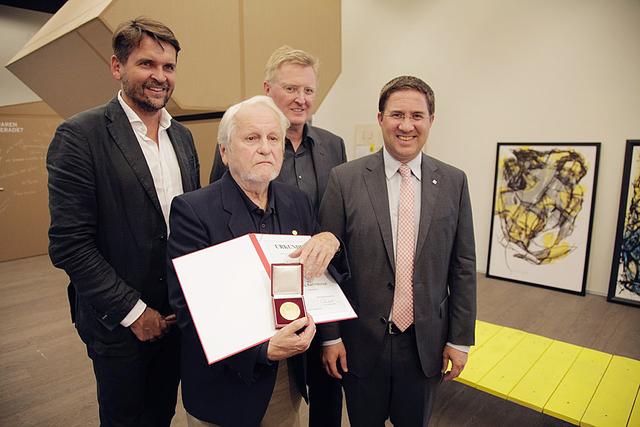 Stadtrat Peter Lehner, Karl Odorizzi, Stadtrat Johann Reind-Schwaighofer und Bürgermeister Andreas Rabl (von links).