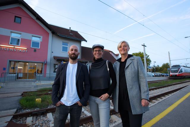 Haben eine "Grüne Vision" für den Bahnhof in Eisenstadt: die Gemeinderäte Peter Ötvös, Anja Haider-Wallner und Edith Madlberger-Schmidt