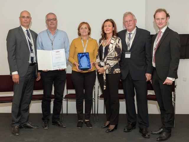 Preisübergabe: Werner Blohmann, Kurt Pock, Anita Windt, Ursula Feyerer, Manfred Kern, Paul Mohr (von links).