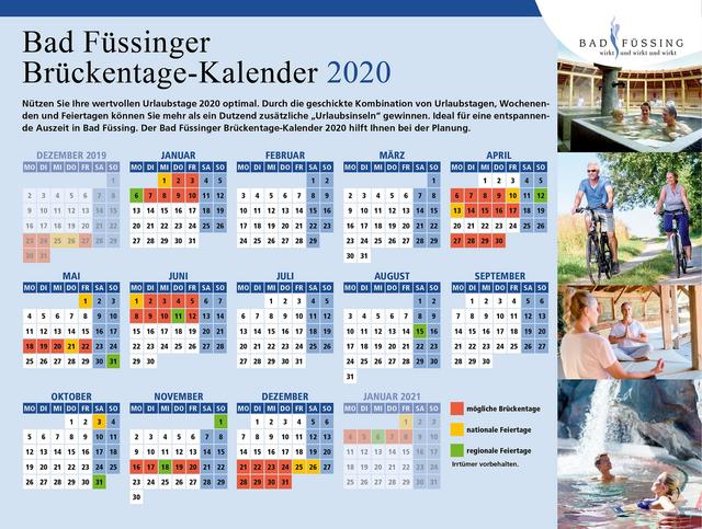 Der Bad Füssinger "Brückentage-Kalender 2020"