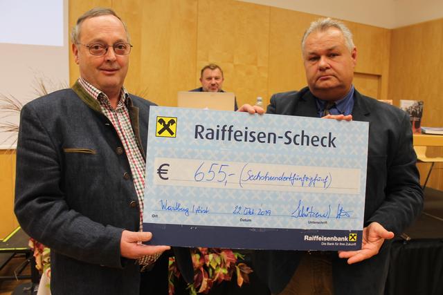 Die Veranstalter, der Seniorenbund Wartberg, übergaben einen Teil des Reinerlöses an das Gedenkdienstkomitee Gusen.