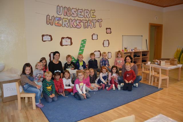 Kreativ und neugierig: Im Werkstattraum mit Experimente-Ecke werden aus den Kindergartenkindern kleine Handwerker und Forscher.