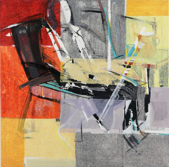 „Ruhende“ von Adelheid Ambrosch, Acryl auf Leinen 80x80 cm, wird bei der Kunstauktion für die Kirchenrenovierung Fernitz versteigert. Ausrufungspreis 250 Euro.