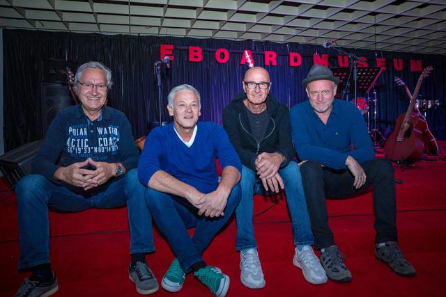 Peter Gröning, Dragan Janjuz, Ossi Huber und Didi Baumgartner präsentierten im Eboardmuseum ihre bereits 3. CD