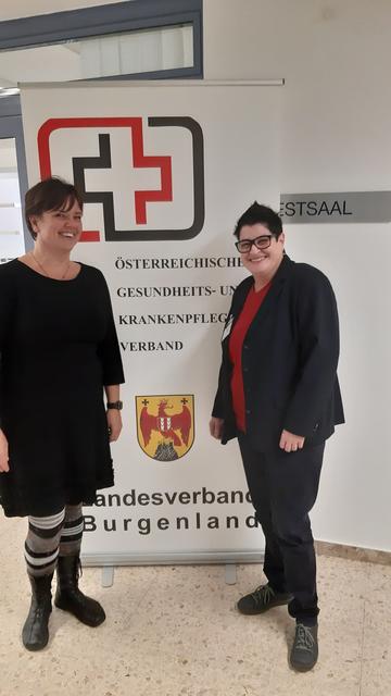 Von l.n.r. Eva Nebel, MSc und Josephine Schenk (Vorsitzende LV ÖGKV BURGENLAND) | Foto: (c) Marina Meisterhofer mit Zustimmung der Beteiligten 