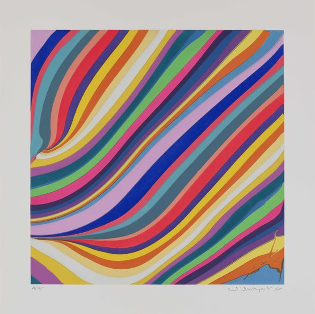 Ian Davenport, Midday, aus der Serie Diagonals, 2019, Radierung, 62 x 62 cm, Auflage von 30, signiert und nummeriert
