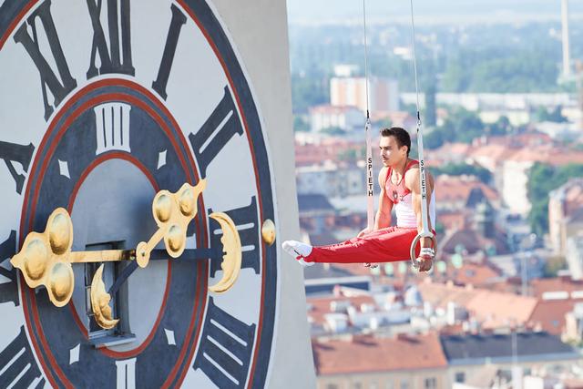 Für ein spektakuläres Fotoshooting war Vinzenz Höck im Sommer in Graz. Jetzt will er bei der Staatsmeisterschaft zuschlagen. | Foto: ÖTF/Robert Labner