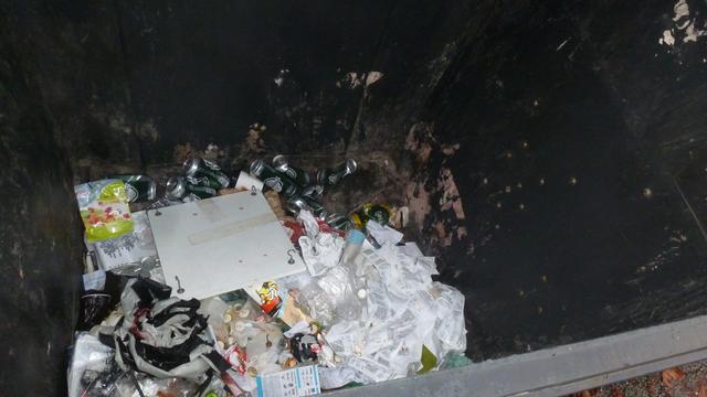 Restmüllaufkommen Crossroads Festival 2019 in Graz unmittelbar vor der Mülltonnenentleerung am Mittwoch den 6.11.2019. Die Alu-Dosen könnte ev. von StadtparkbesucherIn stammen...