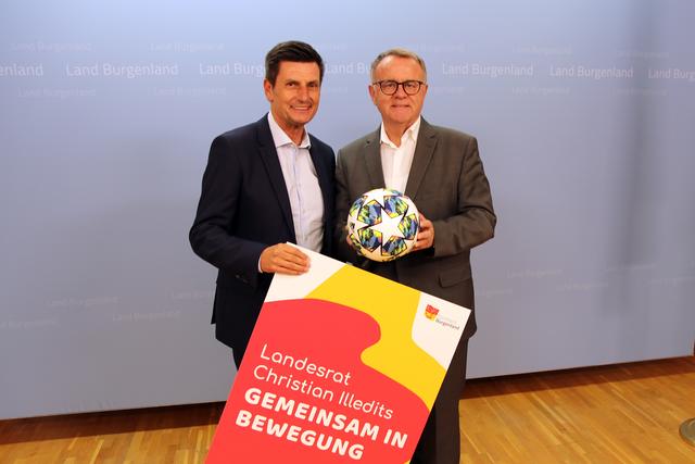 Sportlandesrat Illedits gratuliert Niessl, der am Freitag zum neuen BSO-Präsidenten gewählt wurde.