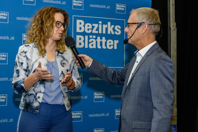 KML-Chefin Petra Schumich beantwortete die Fragen von Christian Uchann.