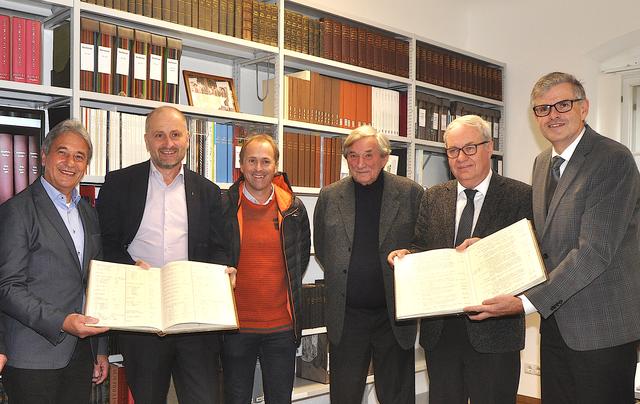 Im Archiv: G. Eilenberger, W. Sieberer, W. Zimmermann, M. Lamberg, C. Haidacher, K. Winkler. | Foto: Kogler
