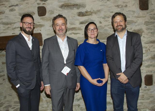 AHOP Präsident Harald Titzer, Wolfgang Stangl, Nicole Jandrisits, Maximilian Hochmair beim Kongress in Schlaining.