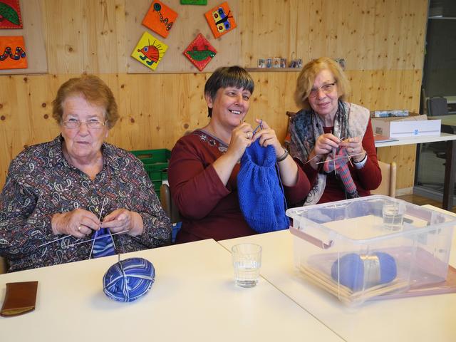 Wenn Hobbies gemeinsam ausgeführt werden, ist dies eine Bereicherung für alle Beteiligten. Damen der Strickrunde der Lebenshilfe: vlnr: Elisabeth Blohberger, Regina Lichtenegger und Margaretha Pfeiffer. | Foto: Lebenshilfe OÖ