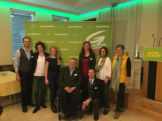 Die acht Grünen Kandidaten für die Landtagswahl 2020 wurden am Samstag in Neutal gewählt.  | Foto: Grünen Burgenland