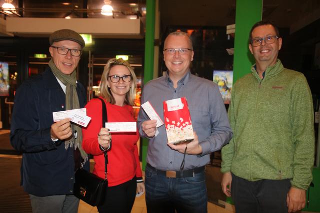 AK-Direktor Thomas Lehner, ÖGB-Bildungssekretärin Dorottya Kickinger, Michael Krojer und Bertold Dallos genossen den Kinoabend im Cineplexx Mattersburg. | Foto: ÖGB BGLD