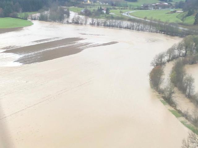 Beim Erkundungsflug über das Gurktal wurden die Ausmaße des Hochwassers sichtbar | Foto: BFK St. Veit