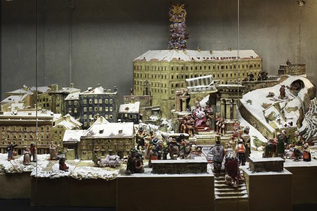 Die „Linzer Krippe“, eine Keramik-Krippe von Maximilian Kosmata aus den frühen 1960er-Jahren.
